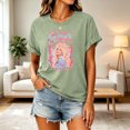 thumbnail image 5 of Dolly Shirt for Women Retro Floral Portrait Graphic Tee Country Music T Shirt Short Sleeve Crew Neck Casual Western Top, 5 of 5