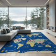 thumbnail image 2 of ODIKA Large Map Is Shores Whales Sailboats Stars Playroom for Queen Size Bedroom, Under Bed, Master , Foldable Easy Care, 2 of 7
