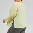 thumbnail image 5 of APEXFWDT Women's Plus Size Long Sleeve T-Shirt Moisture-Wicking Athletic Top with Side Slits for Workouts & Gym,XXXL,Yellow, 5 of 6