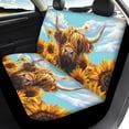 thumbnail image 3 of Pzuqiu Highland Cow Sunflower Car Accessories Set Breathable Universal Automotive Vehicle Seat Cover Easy to Install Car Interior Accessories Car Seat Cushion Universal Fit Most Sedans, 3 of 7