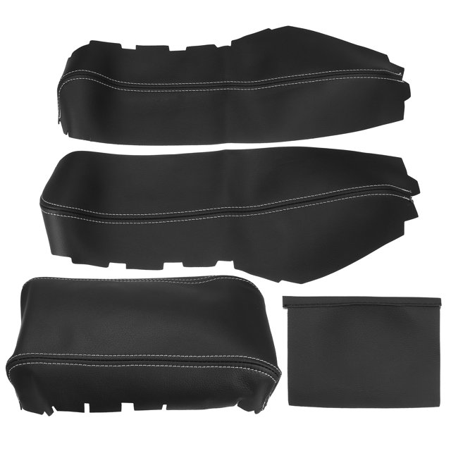 Unique Bargains 3Pcs/Set Auto Car Microfiber Leather Armrest Protector Cover for Honda Civic 10th Gen 2016-2020 Black with White Line