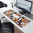 thumbnail image 2 of Long Mouse Pads for Desk,Halloween Icons Collage Pattern Desk Mats on Top Of Desks, Desk Mouse Pad Extra Large with 3mm Non-Slip Base and Stitched Edge for Gaming,Office,Work,Home 31.5x11.8in, 2 of 5