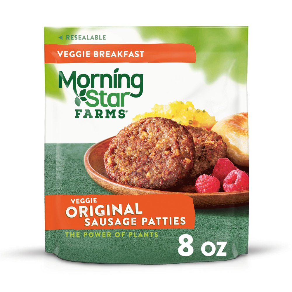 MorningStar Farms Meatless Sausage Patties, Plant Based Protein, Frozen
