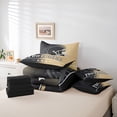 thumbnail image 6 of jejeloiu American Rugby Sport 7 Pieces Bedding Comforter Set,Gold Black Ombre Full Bedding Set For Teens Reversible, 6 of 8