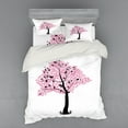 thumbnail image 2 of Tree Duvet Cover Set, Tree with Romantic Leaves Nature Theme, Bedding Set with Shams and Fitted Sheet, 3 Sizes, by Ambesonne, 2 of 3