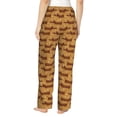 thumbnail image 3 of Uemuo Dachshund Dog Puppy Pattern Women's Wide Leg Palazzo Lounge Pants with Pockets Light Weight Loose Comfy Casual Pajama Pants-Large, 3 of 9