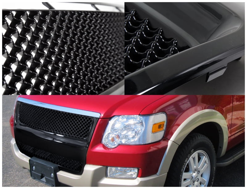 Spec D Tuning For 07 10 Ford Explorer Sport Trac Front Hood Grill Mesh Grille Black 07 08 09 10 Walmart Com Walmart Com