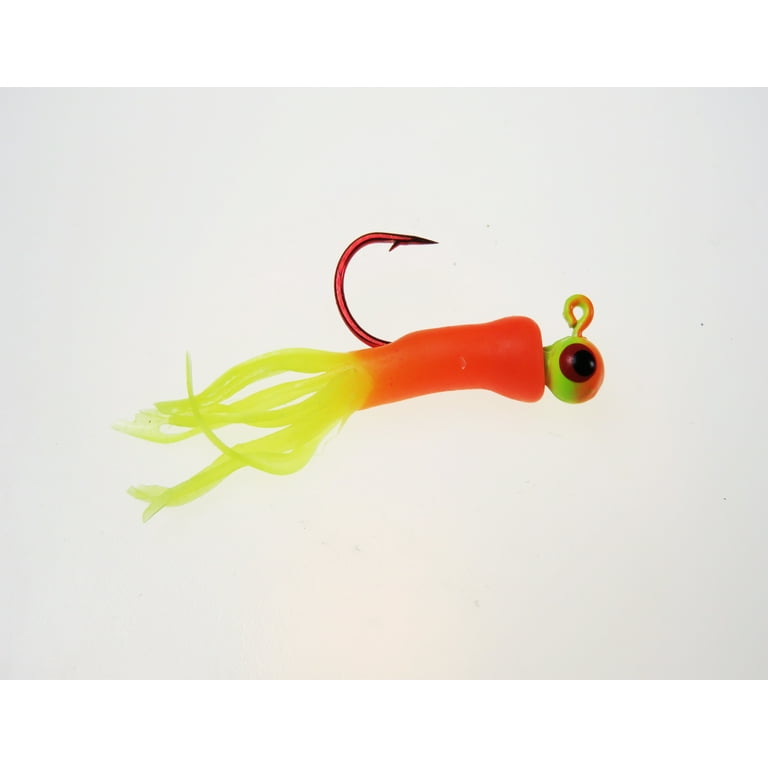 Luck-E-Strike, Round Jig Head, 1/16 oz, Chart/ Orange, Crappie, Freshwater,  8 Count, Fishing Jigs