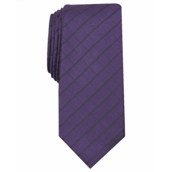 Alfani PURPLE Men's Slim Grid Tie, US One Size