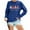 Blue, variant on Fiaer Merry Christmas Women Sweatshirts Cute Xmas Tree Graphic Long Sleeve Plus Size Crew Neck Baggy Holiday Tops Pink XL