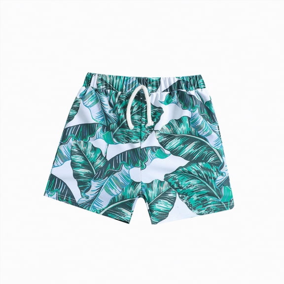TOWED22 Boys Swim Trunks Toddler Swim Shorts Little Boys Bathing Suit Swimsuit Toddler Boy Swimwear White,18-24 M