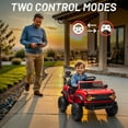 thumbnail image 4 of Ford Bronco Raptor 12V Powered Ride On Truck Toys, Kids Electric Car with Remote with Remote Control, Bluetooth, LED Light, Spring Suspension, 3 Speeds, 4 Wheelers, Red, 4 of 8