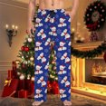 thumbnail image 5 of CONZONE Christmas Mens Pajamas Pants Wide Leg Pajama Pants for Men Casual Xmas Santa Claus Graphic Soft Loose Fit Fall Winter Pjs Trousers Cozy Homewear Loungewear, 5 of 6