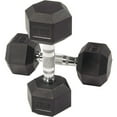 thumbnail image 3 of BalanceFrom Rubber Encased Hex Dumbbells, 20 Lbs. Pair, Black, 3 of 6
