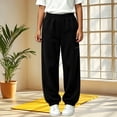 thumbnail image 2 of Klisyaur Children's Sweatpants Elastic High Waist Joggers Solid Color Winter Pants with Pockets Sizes 4-15, 2 of 5