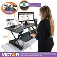 thumbnail image 5 of Victor DCX760G High Rise Collection Height Adjustable Standing Desk with Removable Keyboard Tray | Gray | 36â€ Wide Standing Desk | Professional or Home Use | Compatible with Most Monitor Arms, 5 of 5