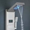 thumbnail image 3 of Zamery Shower Panel Tower Bath Column with LED Waterfall Head LED Body Jet System Hand Shower Spout Temperature Display Wall Mounted Unit, Brushed Nickel, 3 of 9