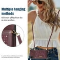 thumbnail image 2 of Nalacover Wallet Crossbody for iPhone XR Phone Case with Lanyard Strap Credit Card Holder, PU Leather Protective Handbag Purse Kickstand Bling Diamond Cover Women Girl, Wine Red, 2 of 10