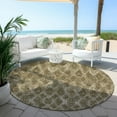 thumbnail image 6 of Addison Rugs Chantille Indoor/Outdoor Traditional Diamond Mocha Washable Round Rug, 8' x 8', 6 of 6
