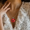 thumbnail image 3 of Seven Starred Iadybird Glass Design Circle Pendant Necklace - Elegant Jewelry Piece, 3 of 5