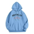thumbnail image 3 of USNSM Men's Fashion BROOKLYN 1898 NEW YORK Letter Printed Hoodie Casual Hispter Sport Pullover Tops Long Sleeve Drawstring Hooded Sweatshirt with Pocket Sky Blue M, 3 of 5