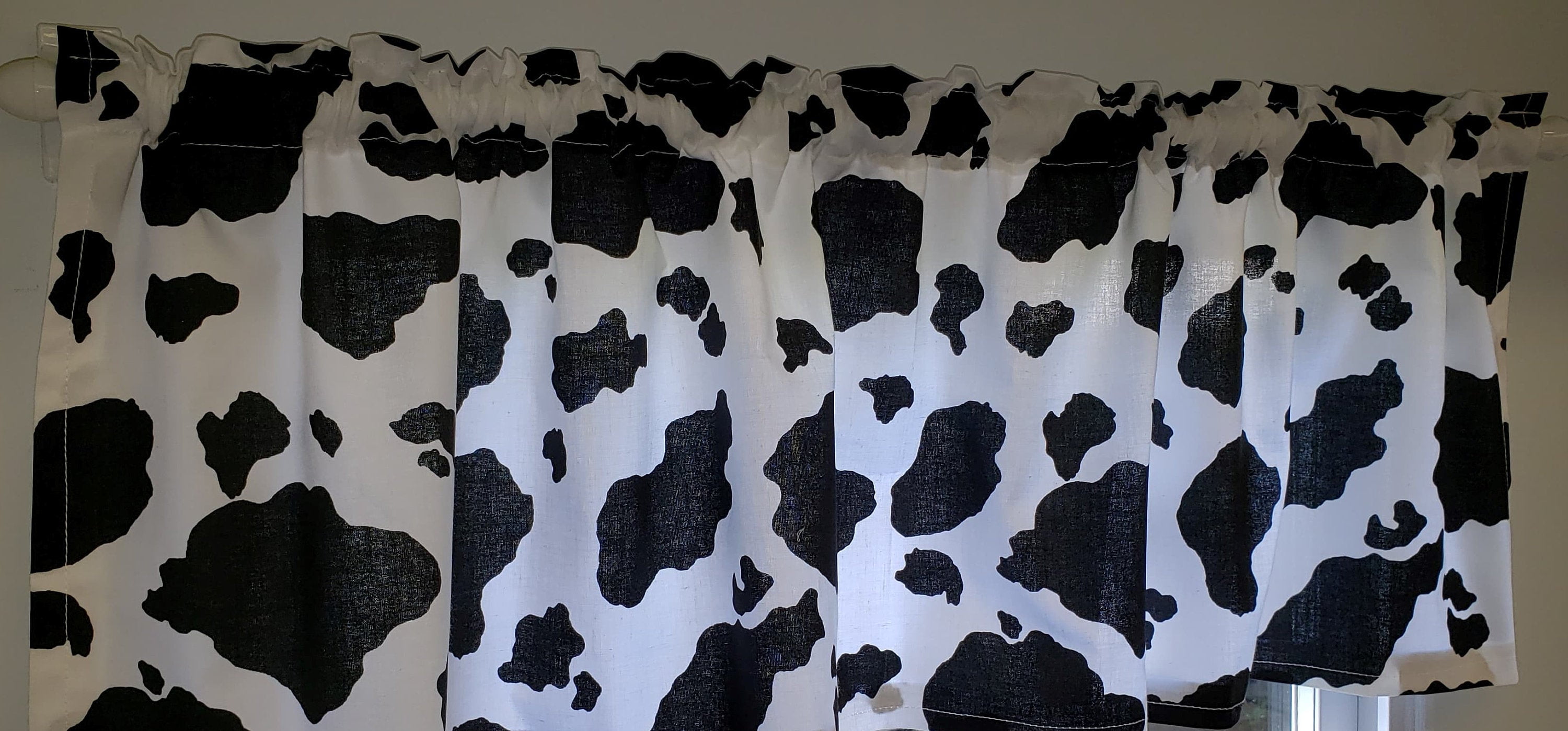 Black & White Cowhide Curtain Panels (Set of 2) 84 Inch Long Walmart