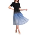 thumbnail image 1 of Vestido plisado de manga corta INSPIRE CHIC para mujer, tendencia de primavera 2025, vestido midi A-line para trabajo de oficina, 2XL negro, 1 of 5