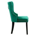 thumbnail image 4 of WestinTrends Wordford Velvet Dining Chairs Set of 4, Modern Wingback Upholstered Button Tufted Kitchen Dining Room Chairs with Solid Wood Legs and Pull Ring, Green, 4 of 11
