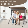 thumbnail image 4 of Gymax 3-Seat Outdoor Porch Swing w/ Adjustable Canopy Thickened Cushions Metal Frame, 4 of 6