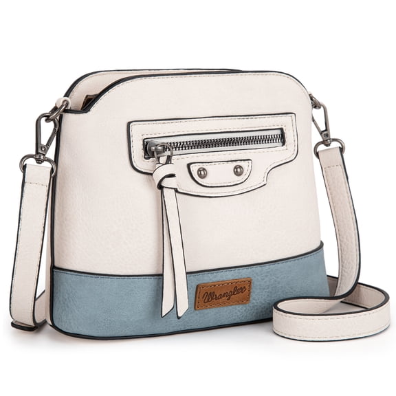 Wrangler Small Crossbody Bags for Women Shoulder Cute Purses and Handbags with Adjustable Strap, Beige-Jean