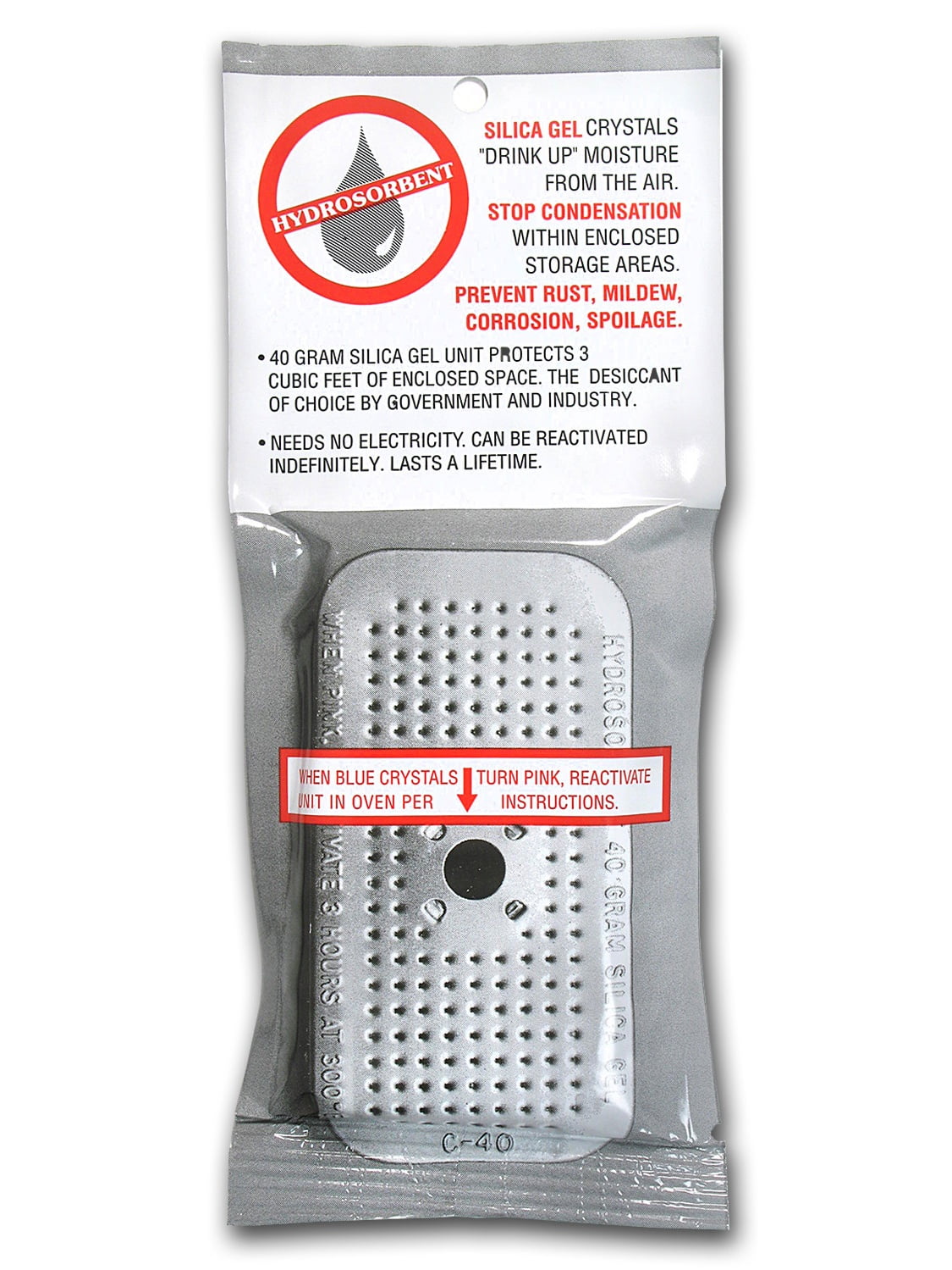 Silica Gel Dehumidifier Crystals (40 Gram Desiccant Packet)