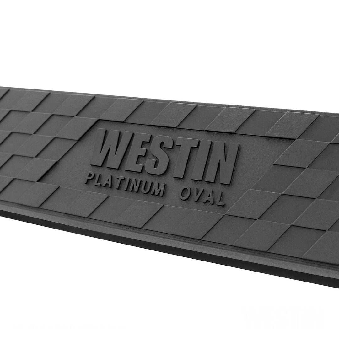Westin 21-4085 Platinum 4" Oval Nerf Step Bars - Black Powdercoat Finish