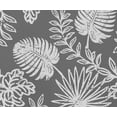 thumbnail image 2 of Soimoi 56 Inch Wide Waterproof Taffeta Fabric By 2 Yard | Gray Leaves Print | Outdoor Use for Furniture Covers, Umbrellas, Patio Decor & More, 2 of 7