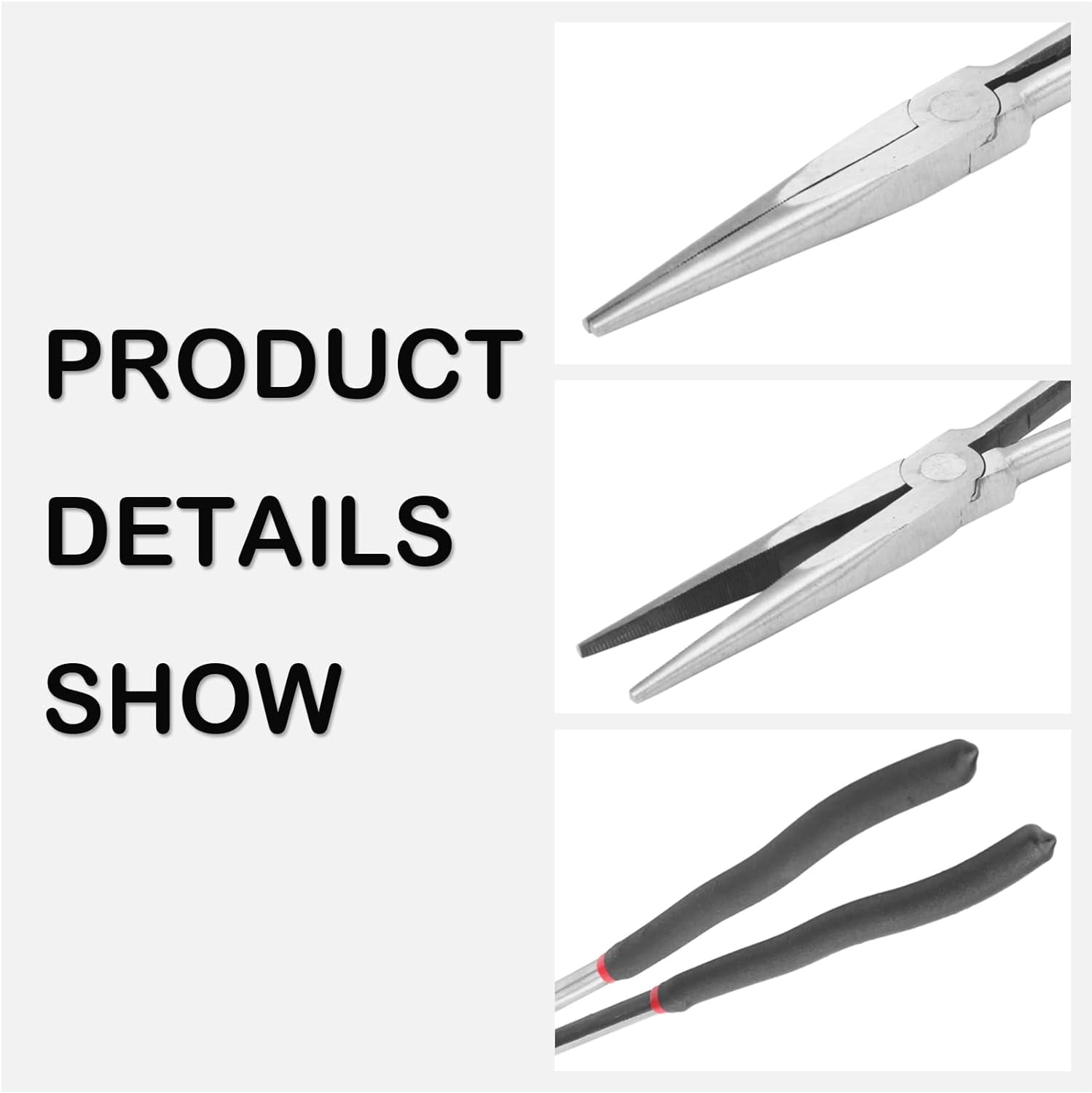 ABPETE 16in Needle Nose Pliers Extended Handle Pliers, Extra Long Handle Nose Pliers, Needle Nose Pliers with Nonslip Handle Repairing Hand Tool