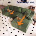thumbnail image 5 of Dekaisok 105" Boneless Modular Sectional Sofa, Oversized L-Shaped Cloud Couch, No Assembly Required, Deep Seat Corduroy Living Room Sofa, Green (Right Facing Chaise), 5 of 9