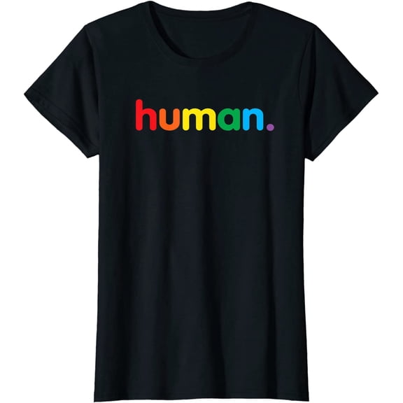 HUMAN LGBT Flag Gay Pride Month Proud LGBTQ Short Seelve T-Shirt