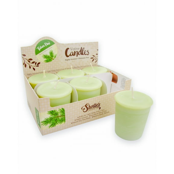 Tahoe Pine Soy Votive Candles - Scented with Essential & Natural Oils - 6 Green Natural Votive Candle Refills - Fresh & Clean Collection