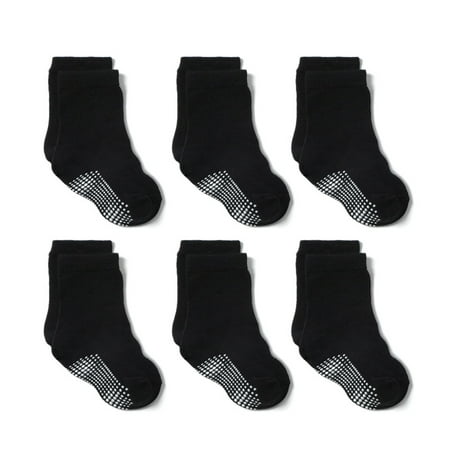 

LEZMORE 6 pairs Baby Non Slip Grip Ankle Socks with Non Skid Soles for Infants Toddlers Kids Boys Girls