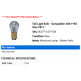 thumbnail image 2 of Tail Light Bulb - Compatible with 1992 Hino FB15, 2 of 2