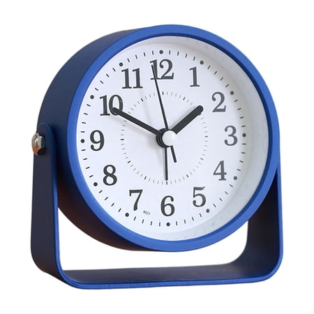 Orangide Small Desk Alarm Clock, Silent Non-Ticking Analog Table Clock with Adjustable Stand, Easy-to-Read Face, for Bedroom Office Bedside Kids Students