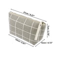 thumbnail image 2 of 1 Pc Women Durable Lattice Small Cosmetic Bag for Travel Vacation Bathing Gray Canvas, 2 of 3