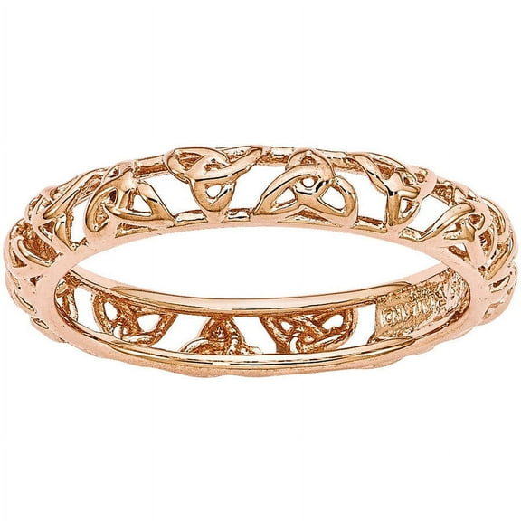 Sterling Silver Pink-Plated Celtic Knot Ring