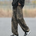 thumbnail image 7 of safuny Men's Full Length Pants Wide Leg Cargo Pants Leopard Sweatpants Casual Athletic Relaxed Fitted Fake Denim Joggers Workout Clearance Pocket Trousers Big Men's Multi-color XXL, 7 of 7