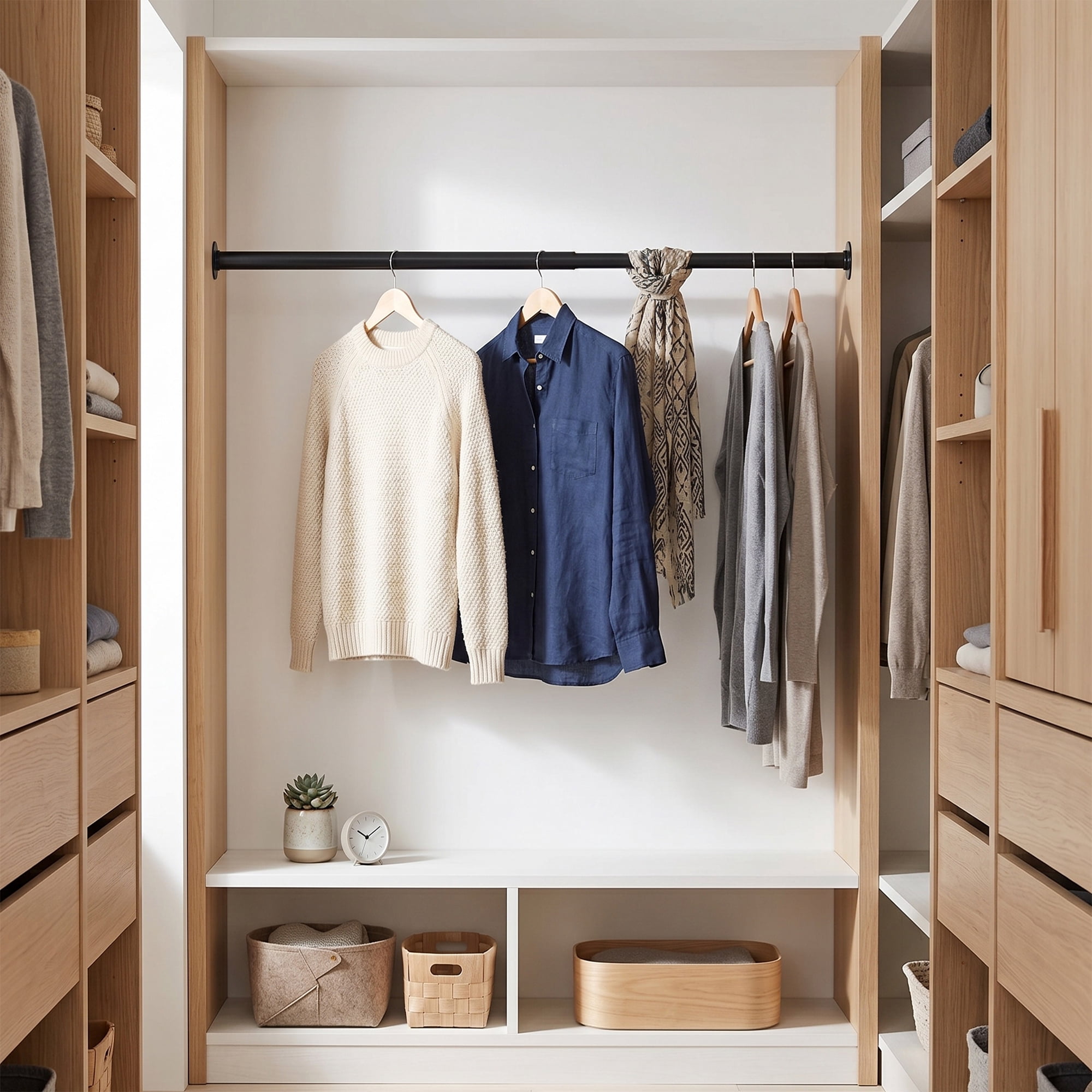 Better Homes & Gardens 33–60" Steel Adjustable Closet Rod for Adult, Black