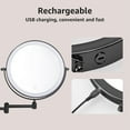 thumbnail image 4 of Wall Mounted Makeup Mirror,10X Majnifying Mirror LED Light Dimmable Touch Screen,USB Charge,8 Inch Extendable Double Sided Vanity Mirror,Black, 4 of 8