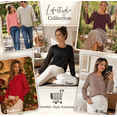 thumbnail image 6 of UVN Blouses for Women Dressy Lace Pleated Tunic Tops Casual Long Sleeve Fall Shirts, 6 of 8
