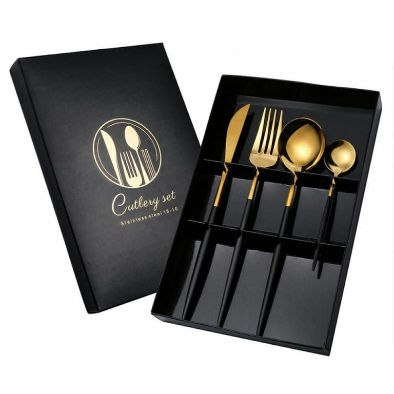 Wholesale Royal Knife Spoon Fork Gift Box Luxury Restaurant Wedding Bestek  24PCS Silver Gold Plated Stainless Steel Cutlery Set - China Cutlery and  Cutlery Set price