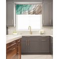 thumbnail image 5 of Kitchen Cafe Valance Curtain for Small Windows,Modern Teal Green and Brown Gradient Rod Pocket Valances Geometric Abstract Sea Beach Window Treatment Panel for Living Room/Bedroom/Bathroom,42x18in, 5 of 9
