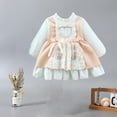 thumbnail image 4 of FAIWAD Robe en Dentelle pour Tout-Petit Fille, Manches Longues, Col Rond, Volants, Patchwork, Robes Mignonnes de Printemps, 4 of 6