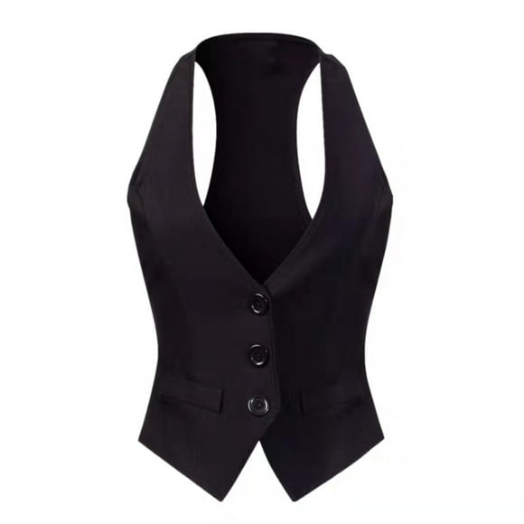 Women's Dressy Casual Versatile Racerback Vest Tuxedo Suit Waistcoat XL